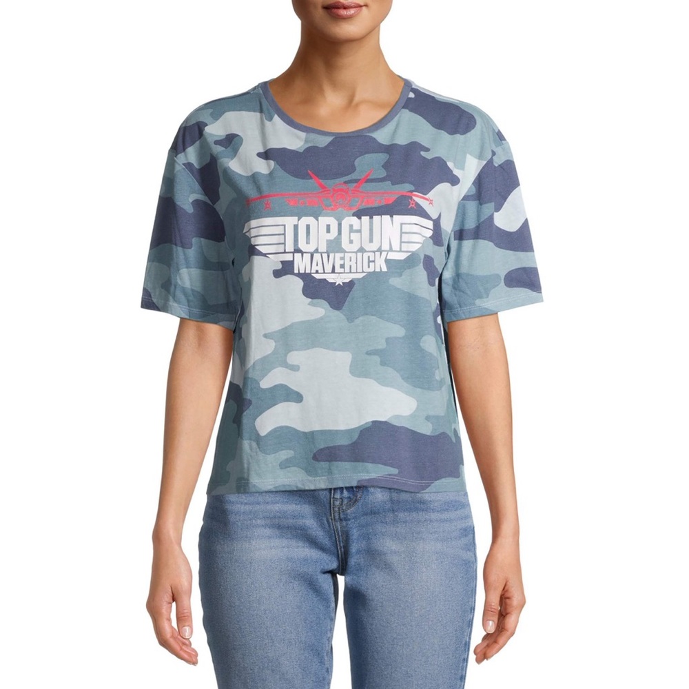 Maverick TOP GUN Blue Camouflage T Shirt